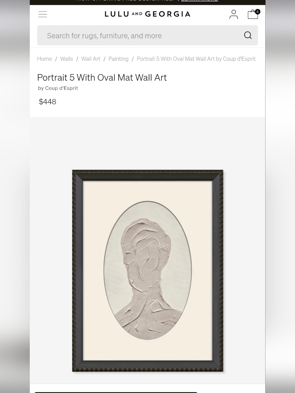 Coup d'Esprit Portrait 5 With Oval Mat Wall Art Print